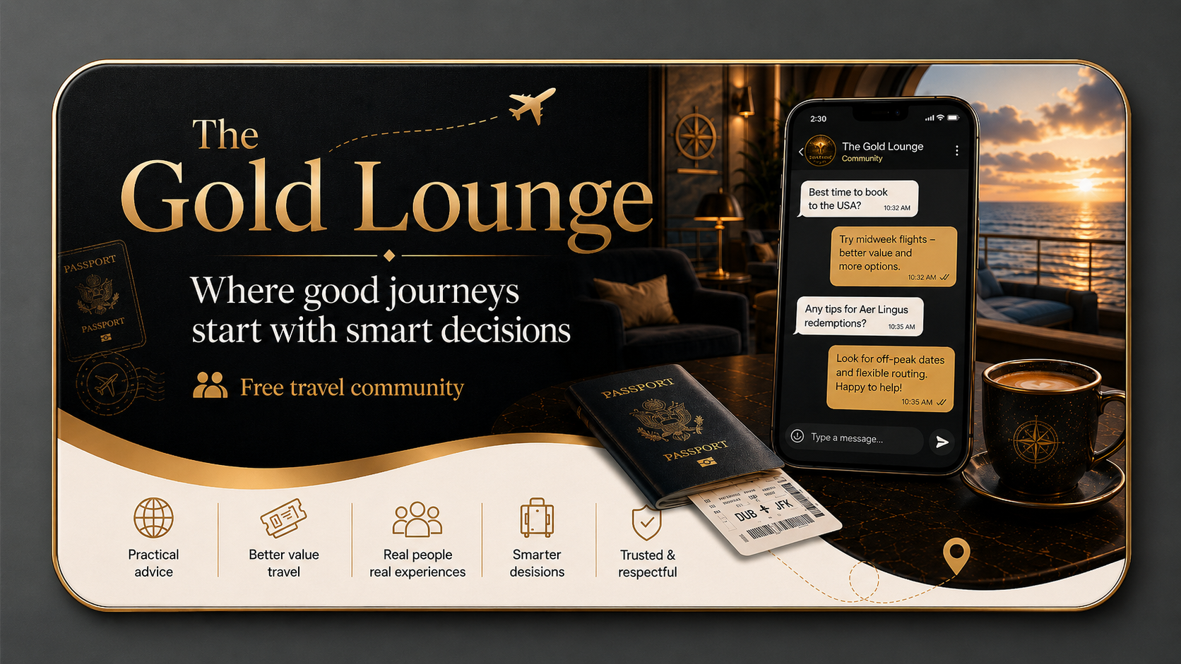 The Gold Lounge free WhatsApp travel community